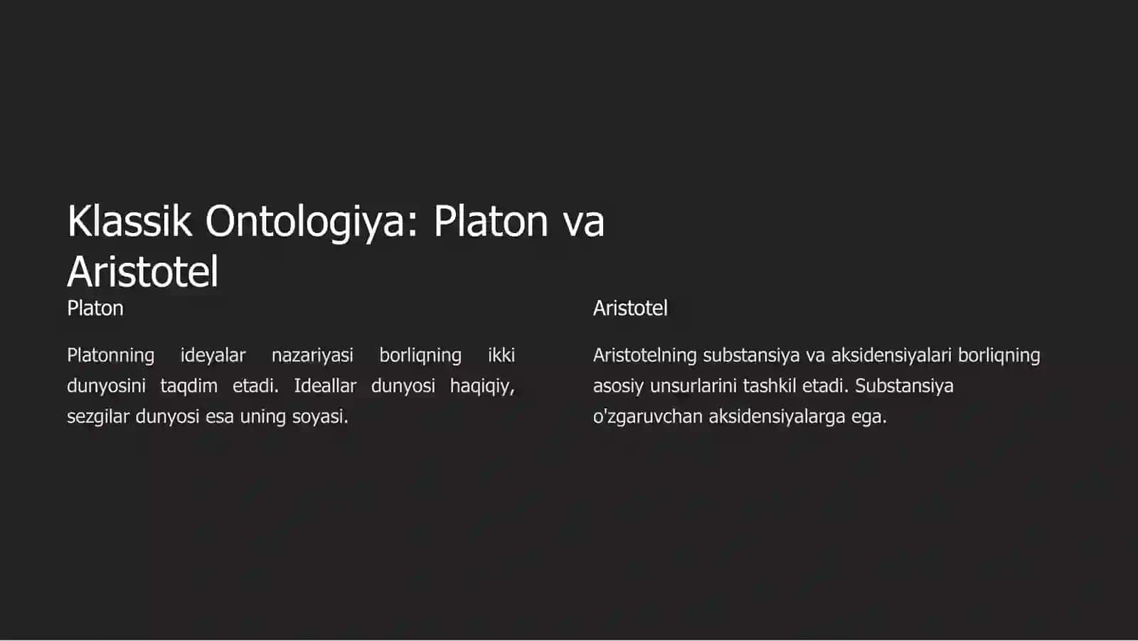 Mavjudlik Nazariyalari Ontologiyasi va Tahlili 2