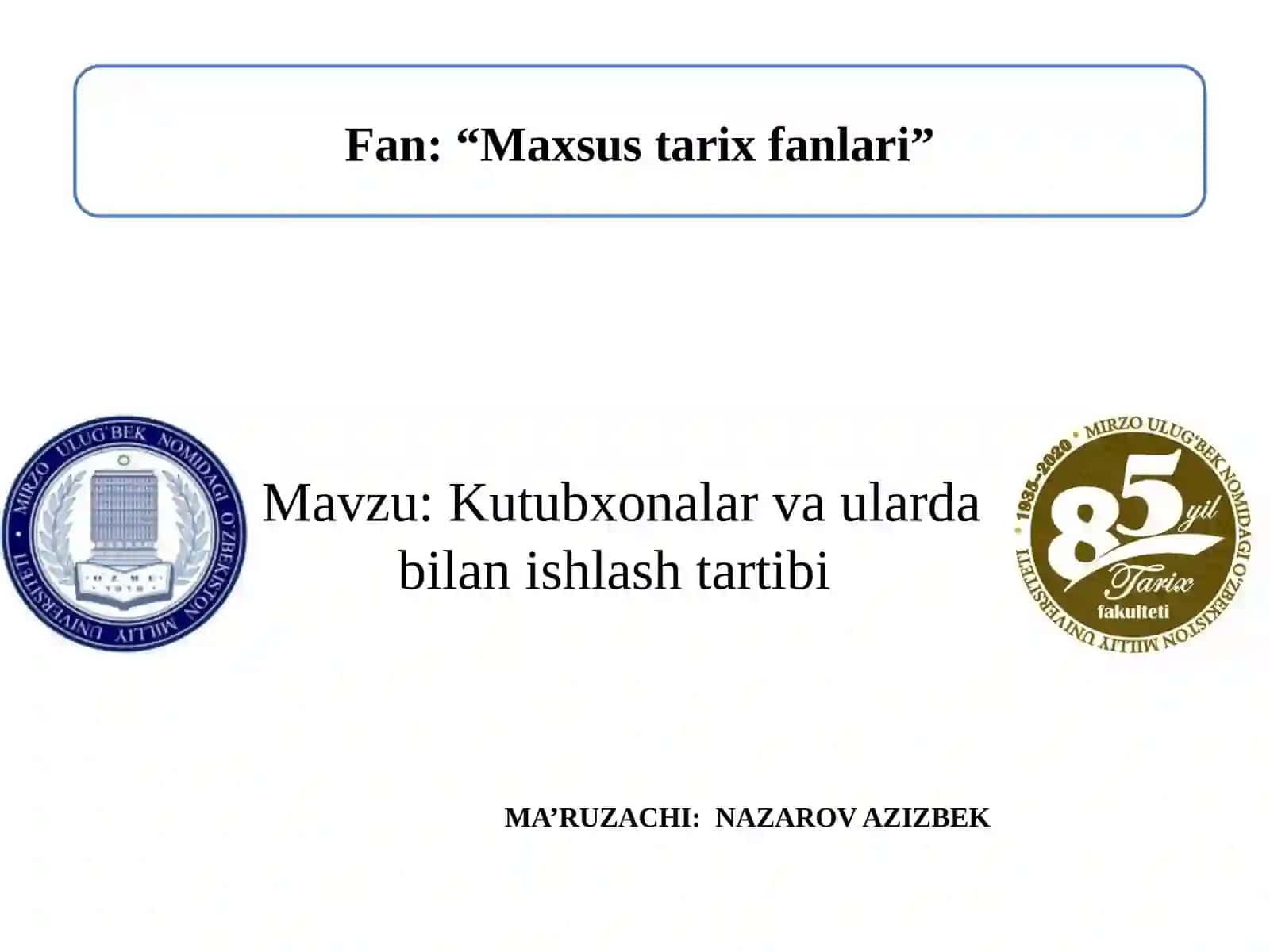 Kutubxonalar va ulardan ishlatish tartibi 2