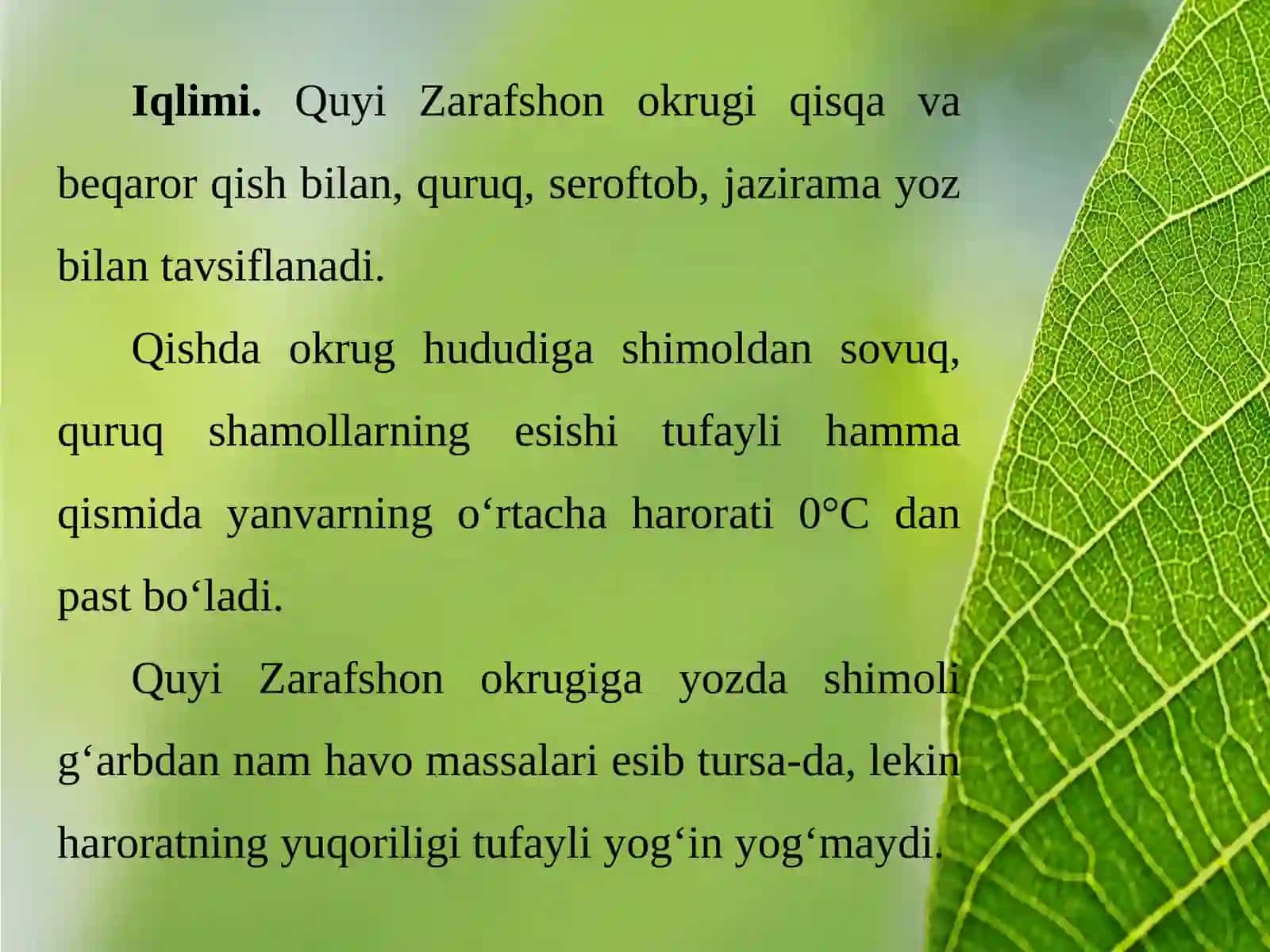 Iqlimi, suvlari, tuproqlari, o‘simliklari va hayvonot dunyosi Qizilqum 2