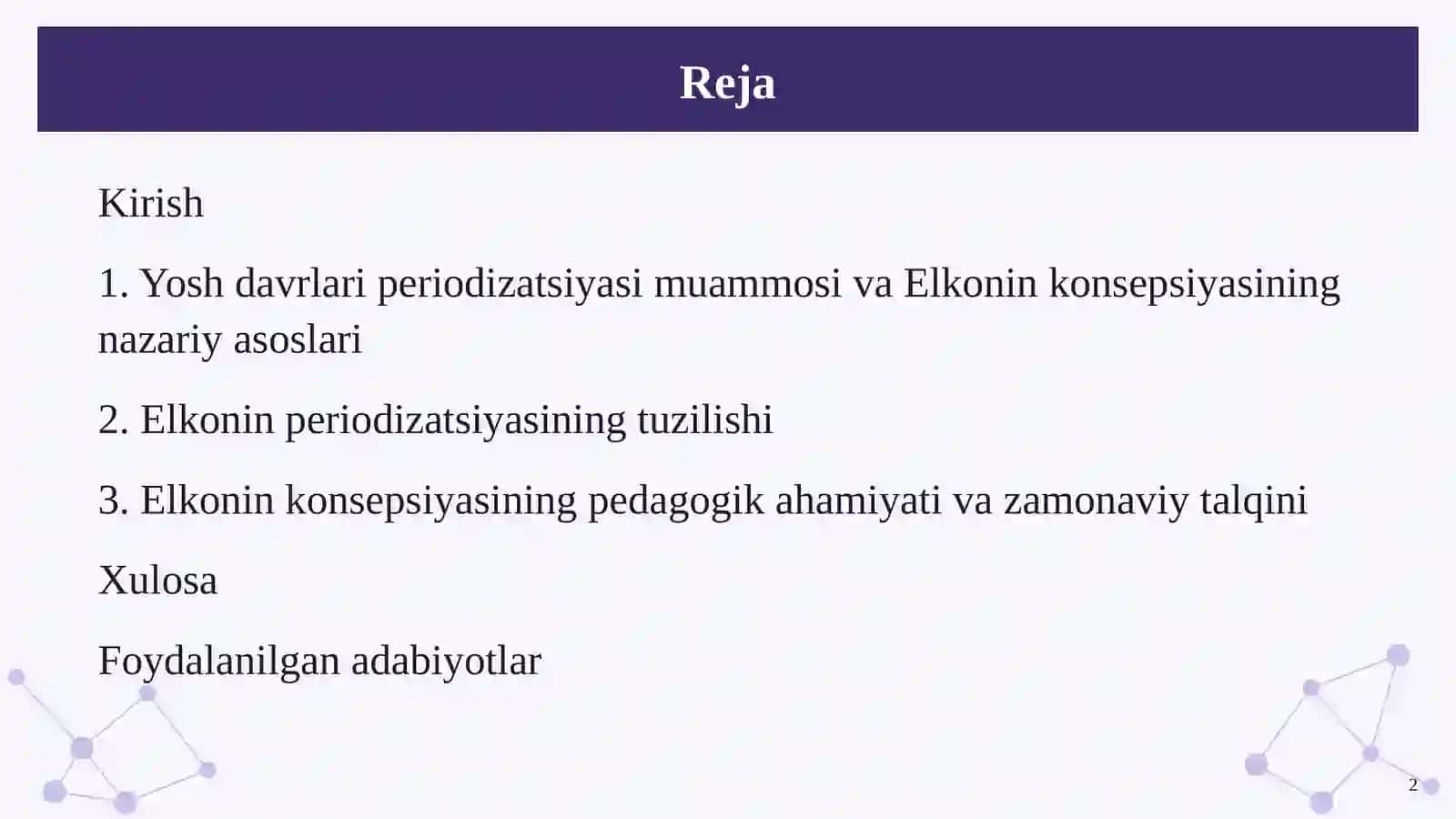 D.B. Elkonin bo‘yicha shaxs taraqqiyotining tuzilishi 2