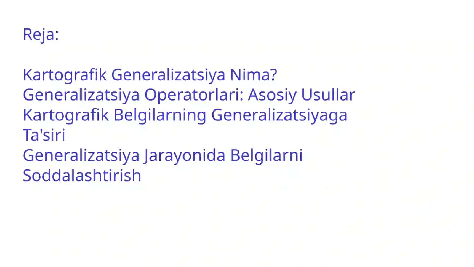 Kartografik generalizatsiya va uning xususiyatlari 2