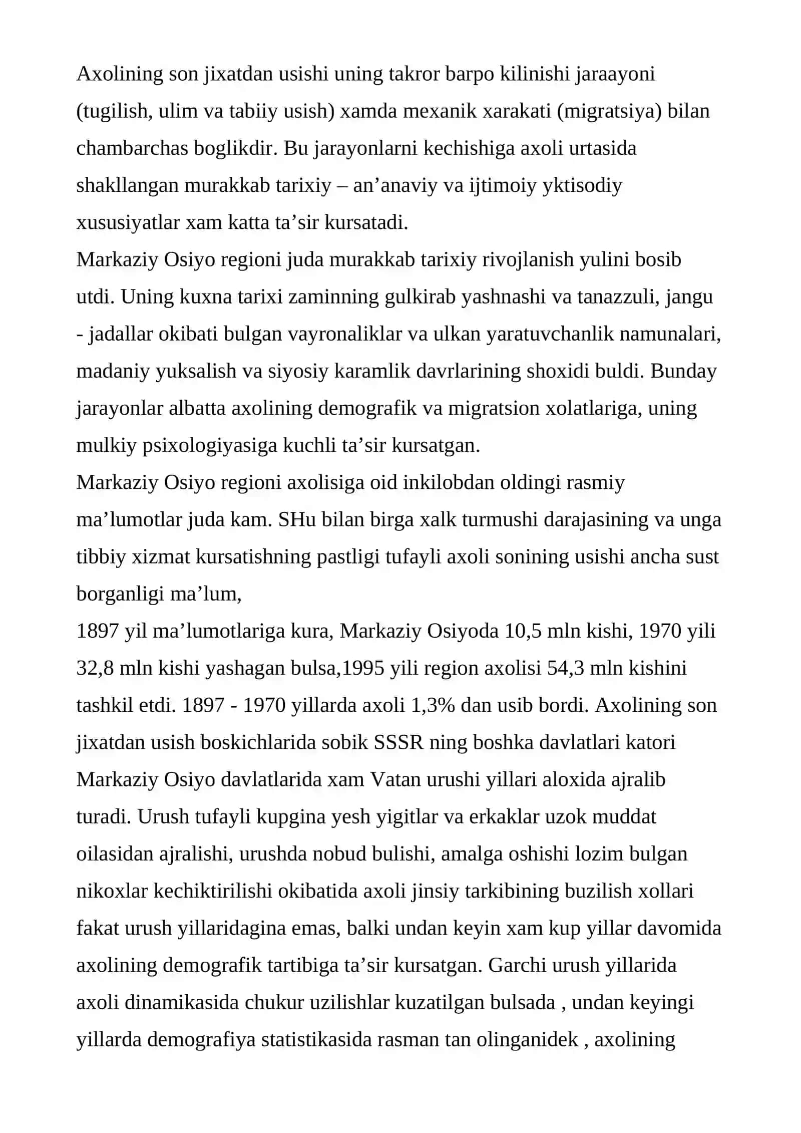 Markaziy Osiyo davlatlarining aholisining milliy tarkibi 2