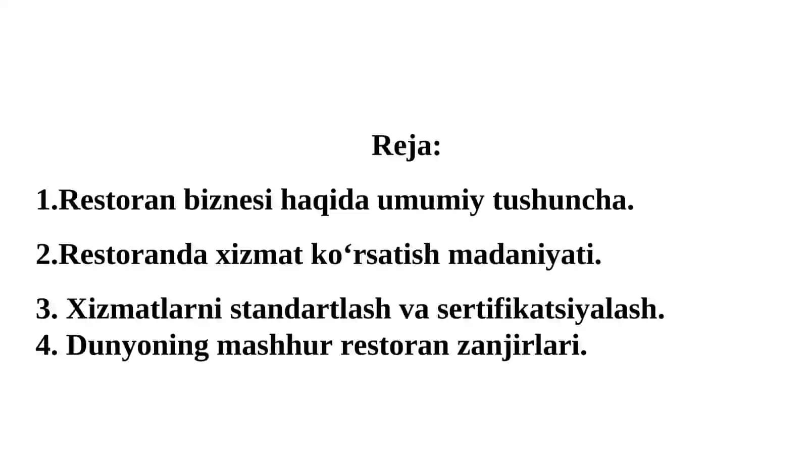 Restoranlar ovqatlantirishning asosiy tizimi sifatida 2