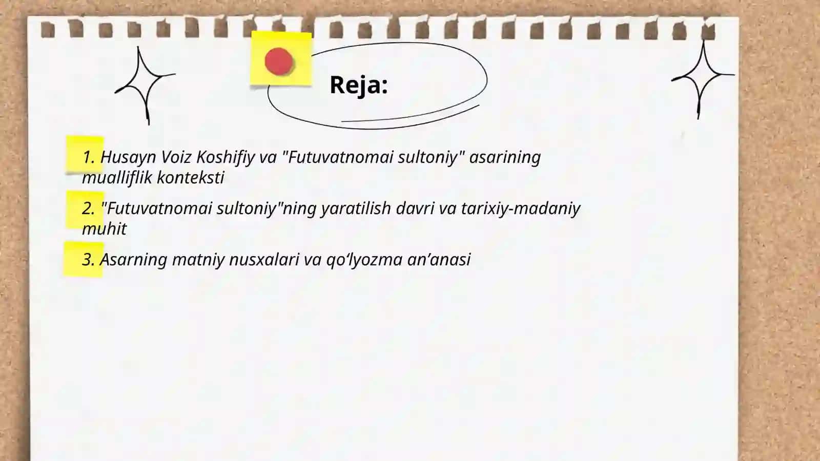 Husayn Voiz Koshifiyning "Futuvatnomai sultoniy" asari 2
