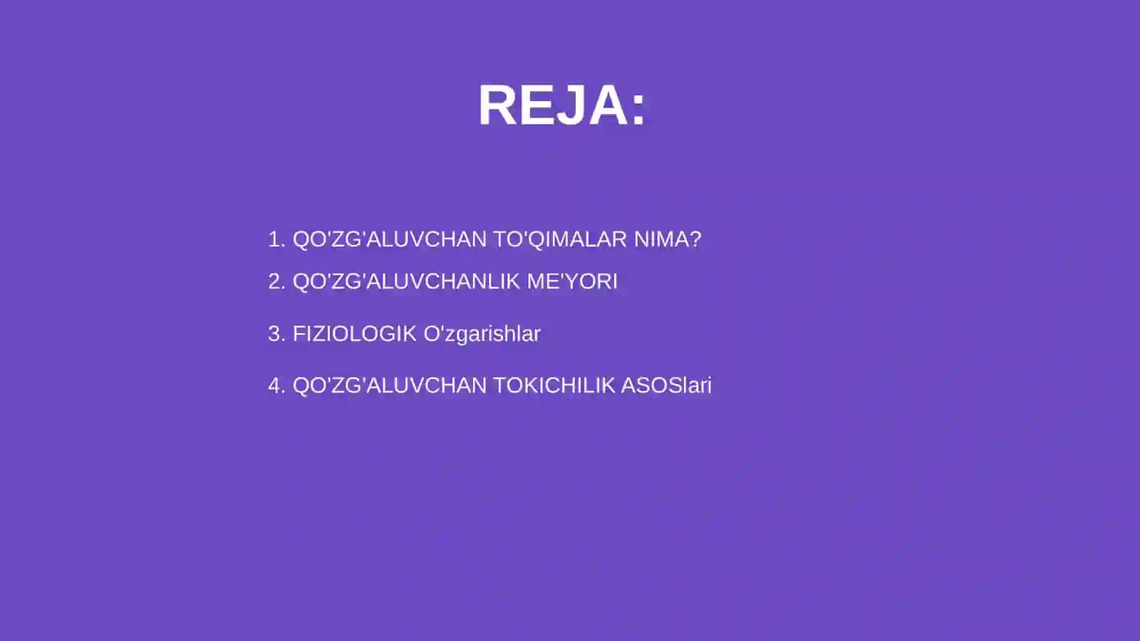 QO'ZG'ALUVCHAN TO'QIMALAR FIZIOLOGIYASI 2