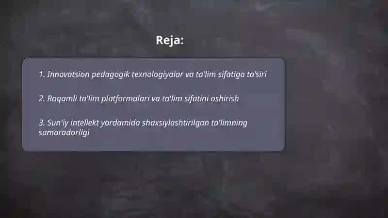 Innovatsiyalarning ta'lim sifatini oshirishga ta'siri 2