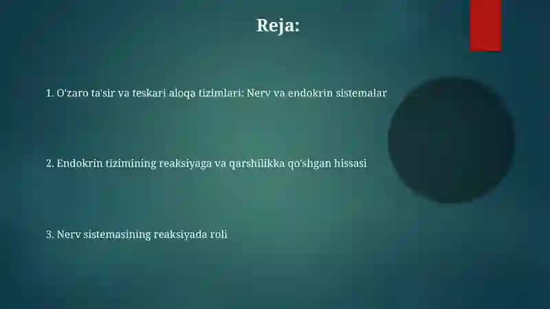Reaktivlik va rezistentlikning shakillanishida nerv va endokrin sistemasining roli 2