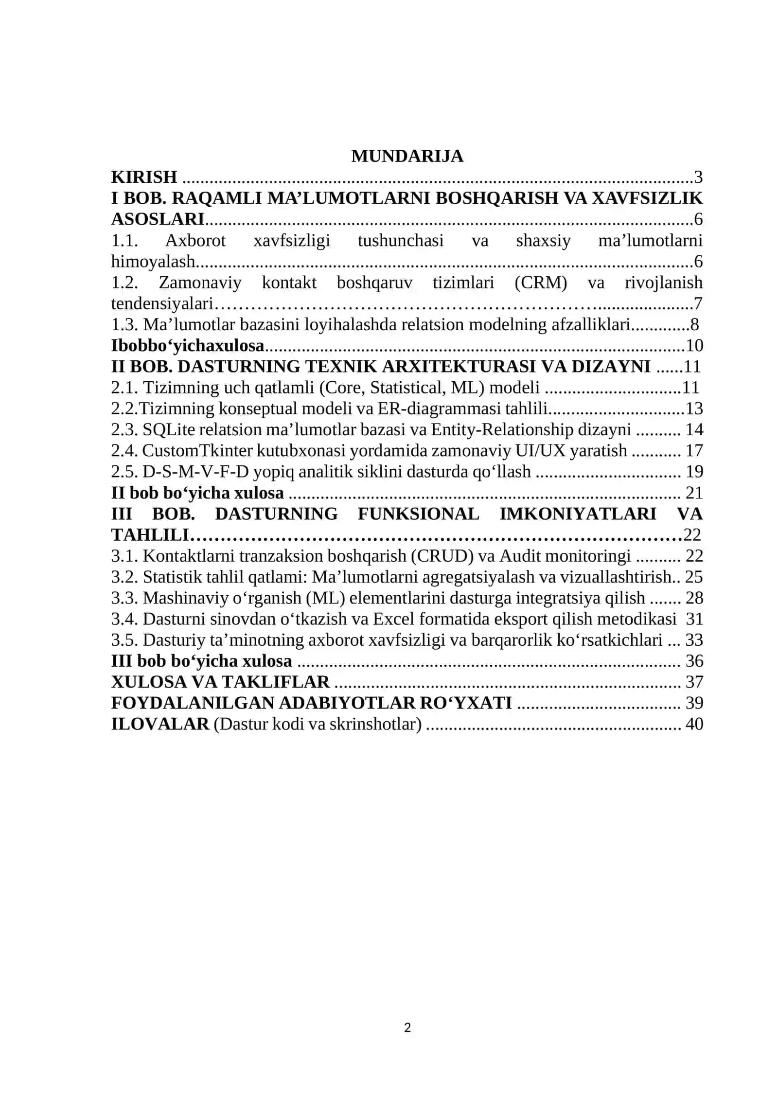 ALGORITMIK TILLAR VA DASTURLASH KURS ISHI 2