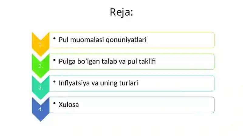 Pu lmuomalasi va uning amal qilish qonuniyatlari 2