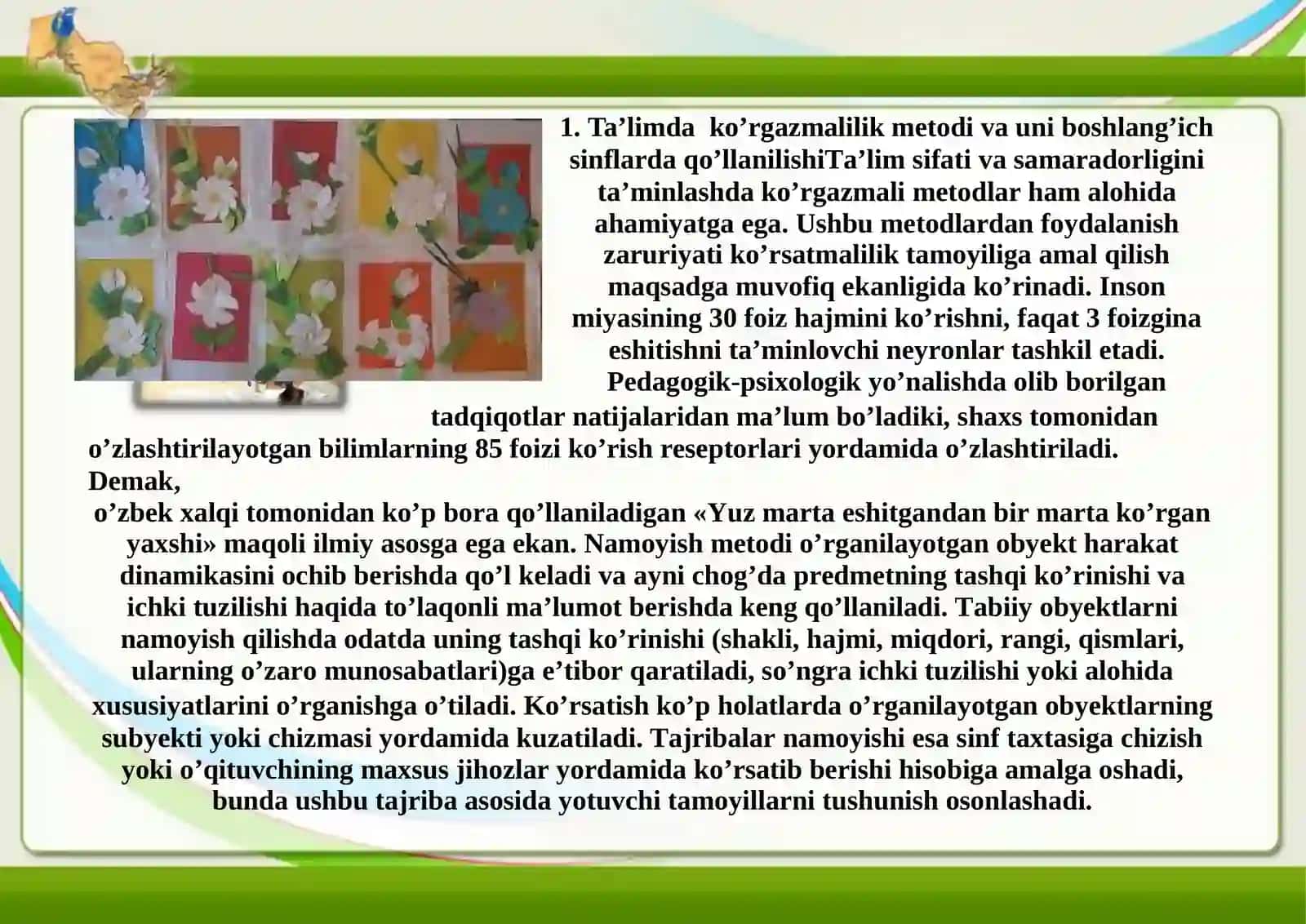 Mehnat ta’limi darslarida ko’rgazmali qurollardan foydalanish 2