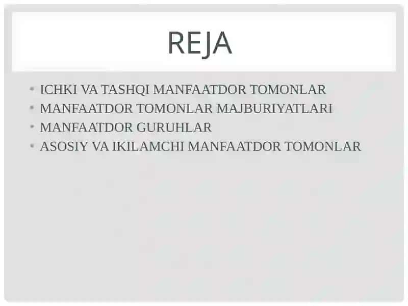 Biznes subyektlarining manfaatli tomonlari 2