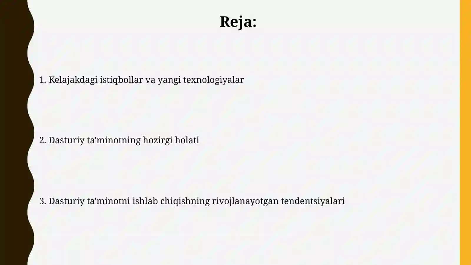 Dasturiy ta'minot va uning rivojlanibborishtendensiyalari 2