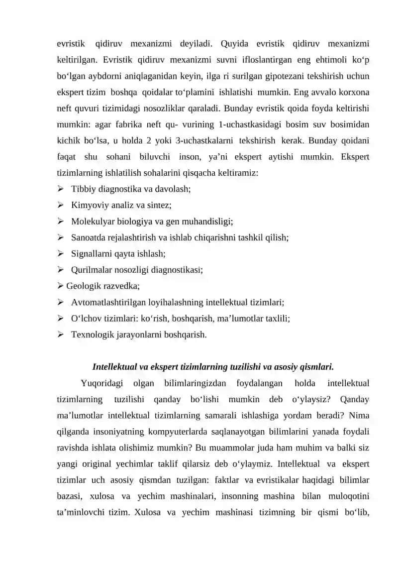 Transport sohasidagi ekspert tizimlari va ularning dasturiy ta’minoti 2