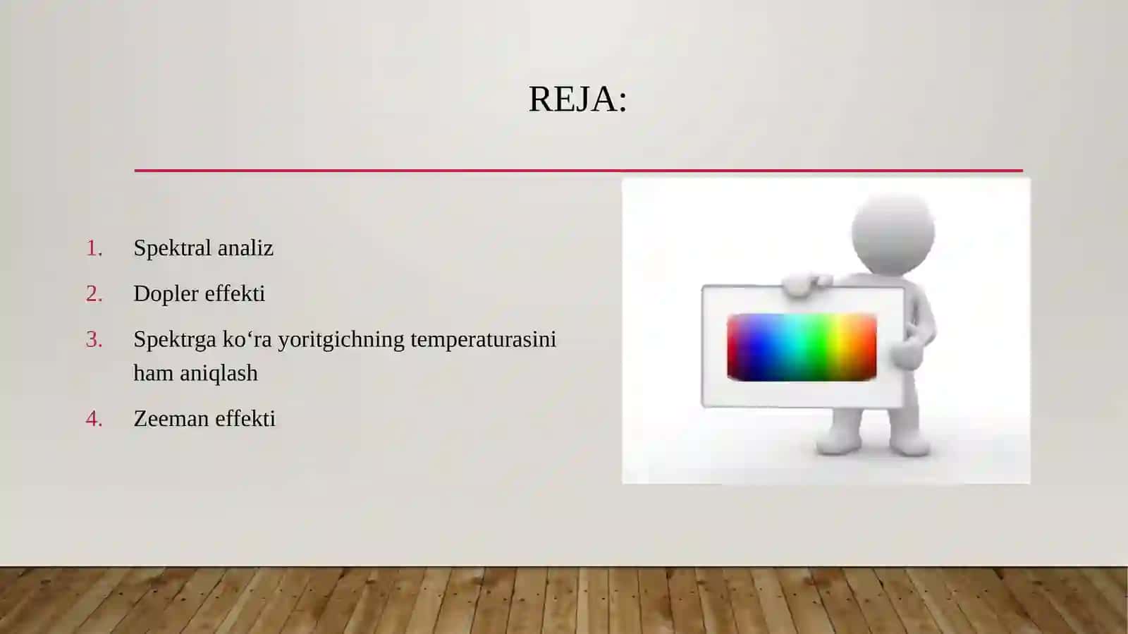 NURLANISH QONUNLARI VA OSMON JISMLARINING FIZIK TABIATLARINI SPEKTRAL METODLAR YORDAMIDA O‘RGANISH 2