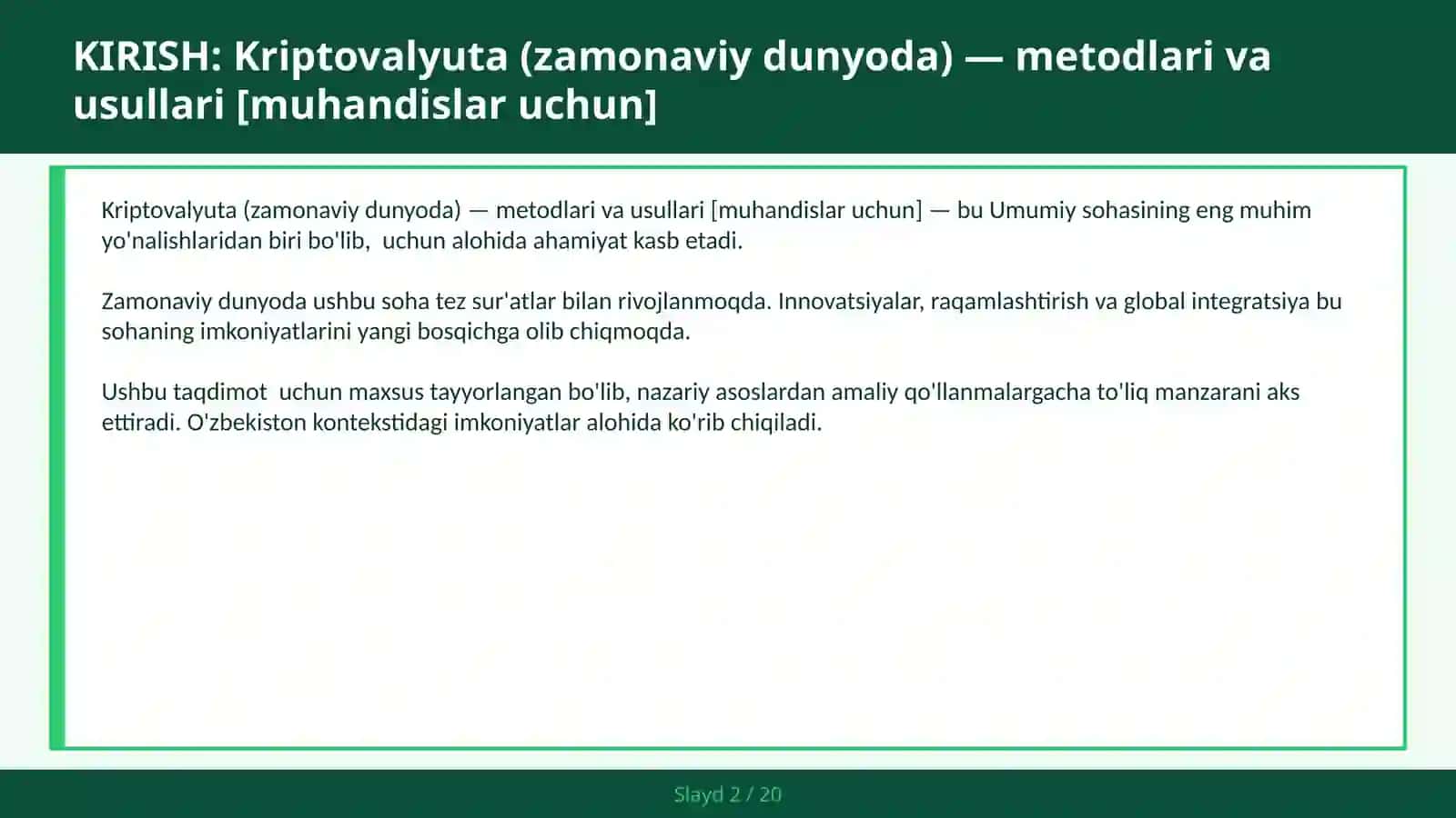 Kriptovalyuta (zamonaviy dunyoda) — metodlari va usullari [muhandislar uchun] 2