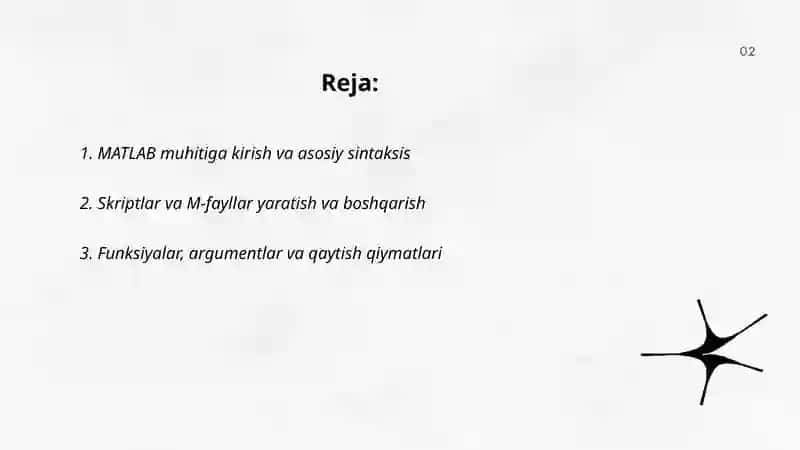 MatLab ilovasida dasturlashni qo'llash 2