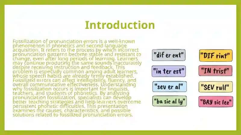 Fossilization of Pronunciation Errors 2