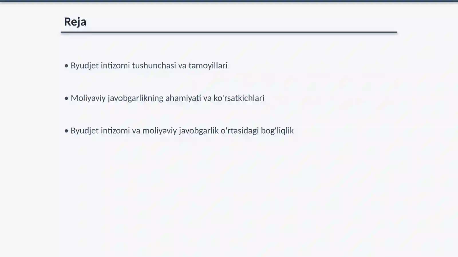 Byudjet intizomi va moliyaviy javobgarlik masalalari 2