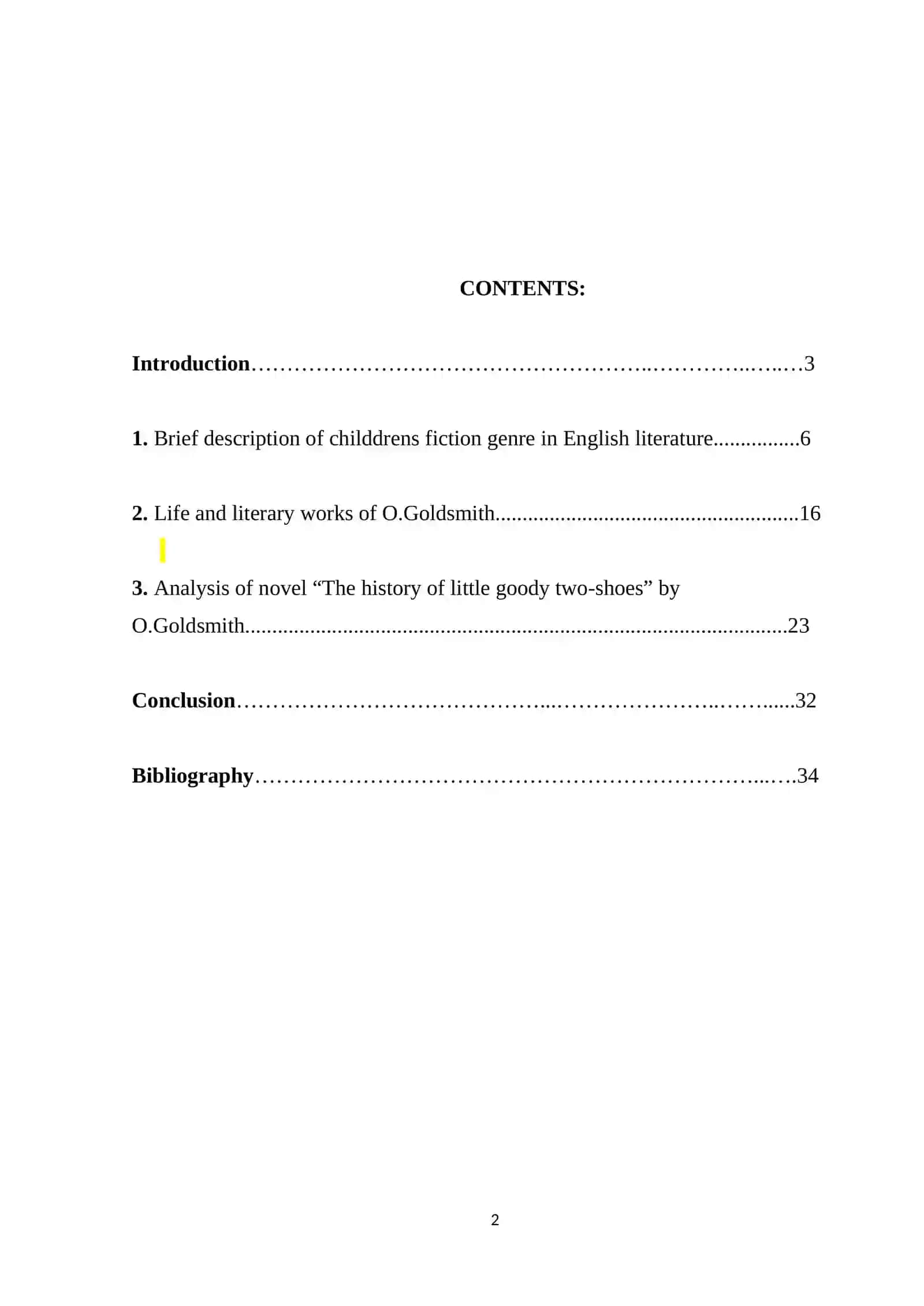 Contribution of Oliver Goldsmith to development of Children's fiction 2