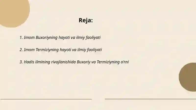 Imom Buxoriy va Imom Termiziyning hadis ilmiga qo'shgan hissalarini qiyosiy tahlili 2