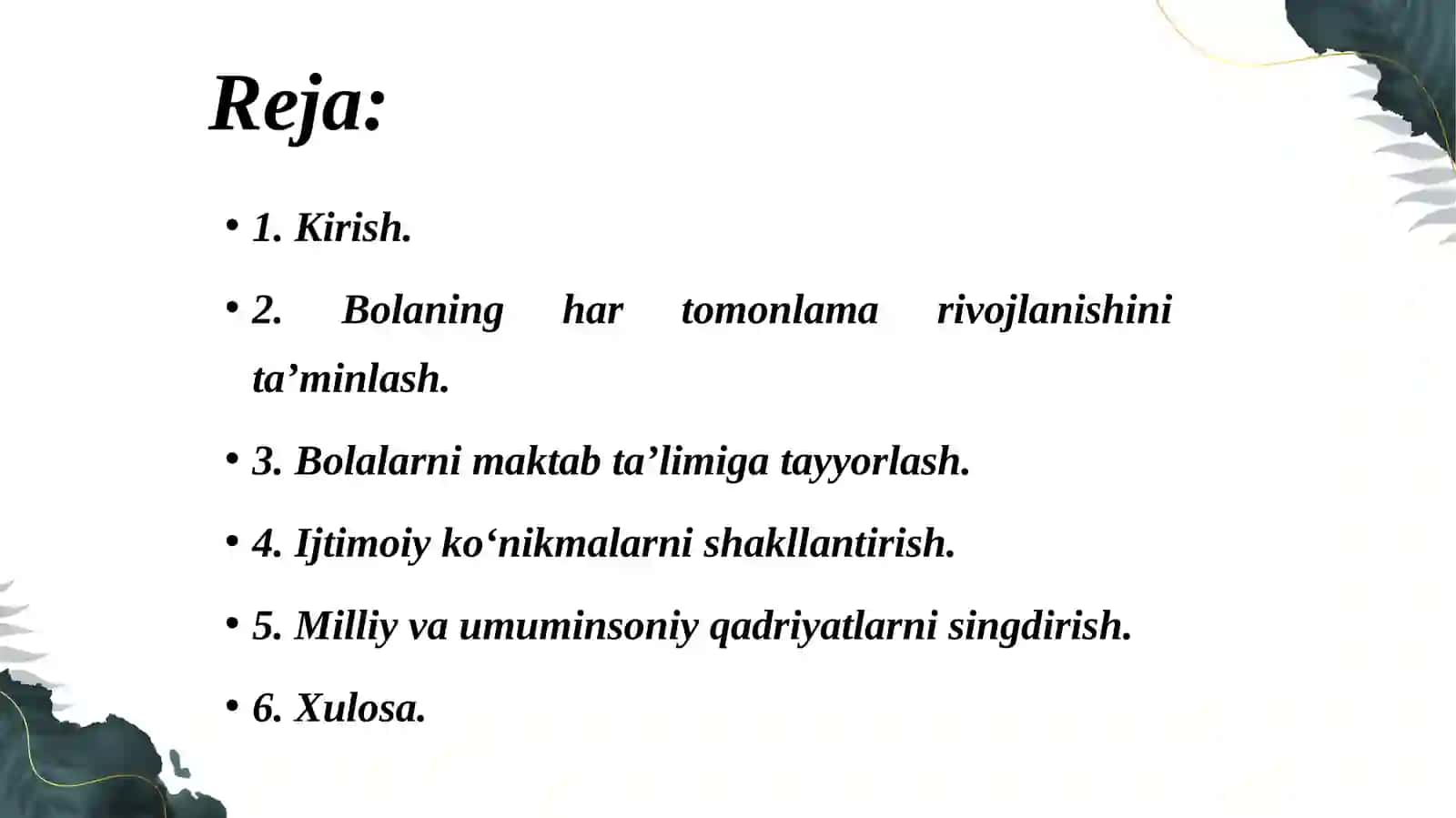 Maktabgachata’limningustuvorvazifalari 2