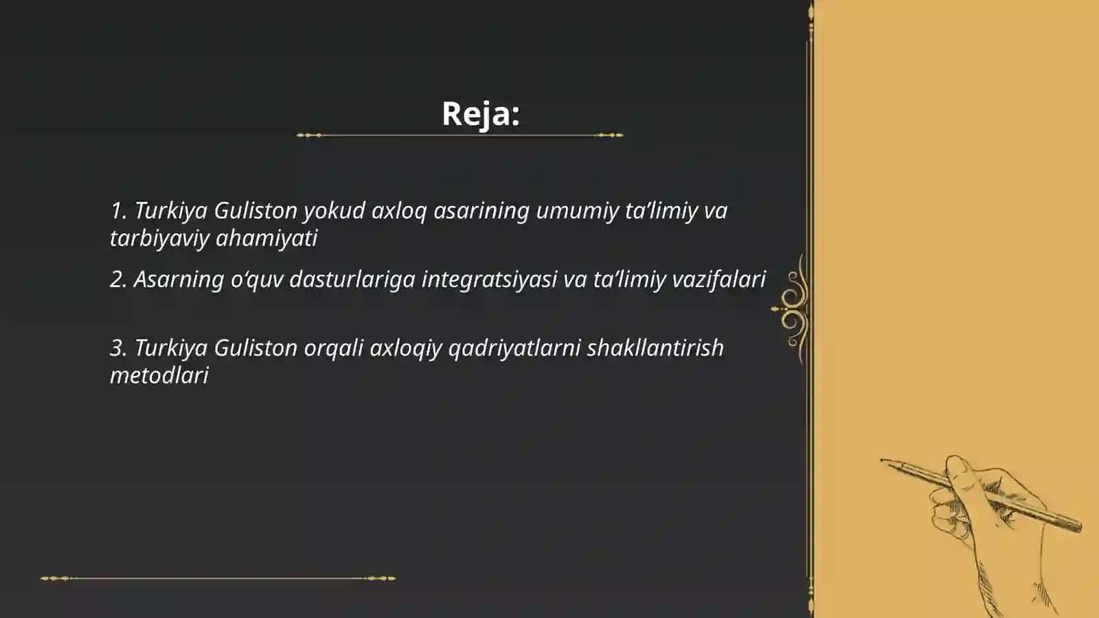 Turkiya Guliston yoxud axloq asarining taʼlimiy va tarbiyaviy ahamiyati 2