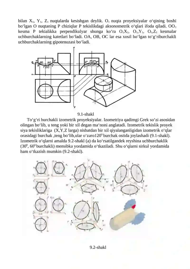 Qiyshiq burchakli izometrik proyeksilar 2
