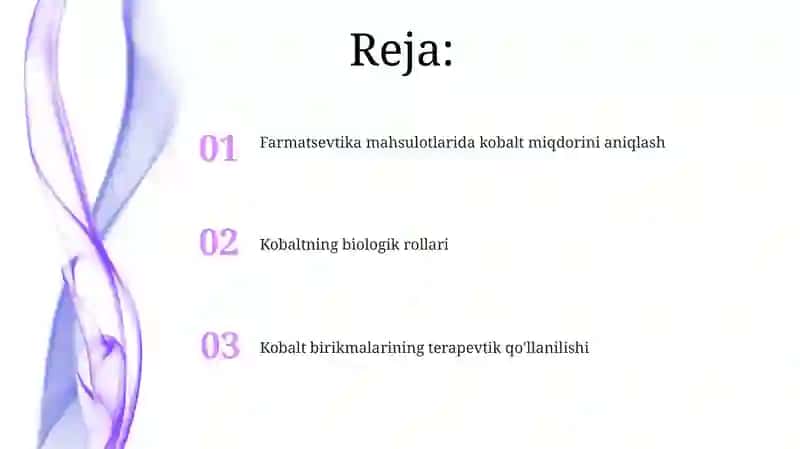 Kobalt kationini organizmda ahamiyati 2