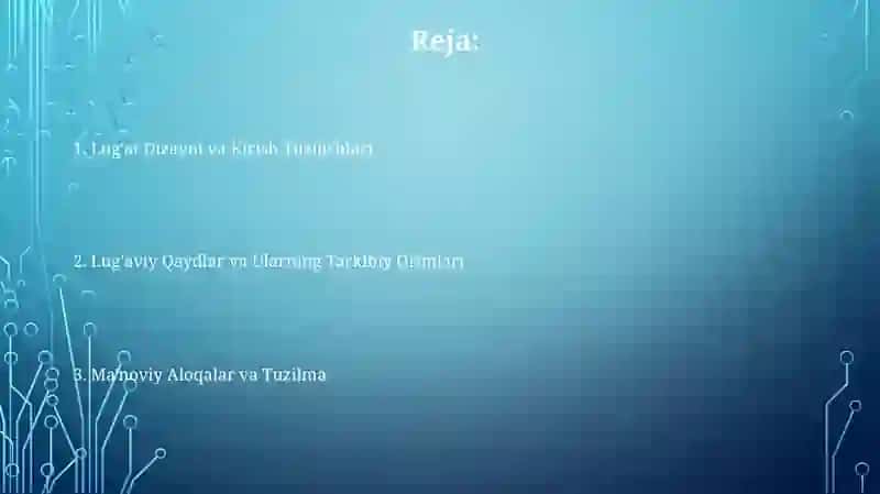 Lugʻat tarkibining shakli va maʼno munosabati jihatdan tavfsiflanishi 2