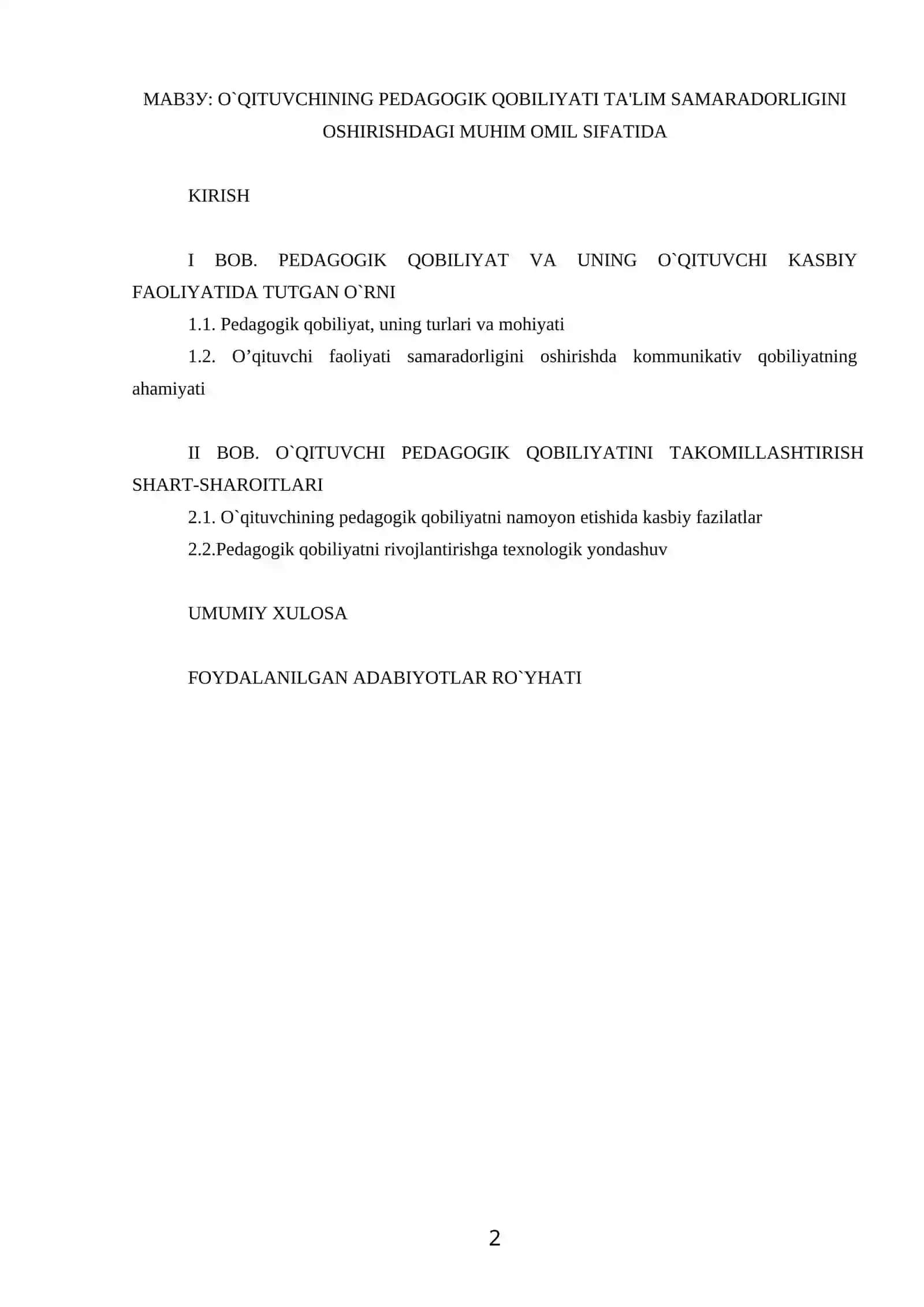 O`QITUVCHINING PЕDAGOGIK QOBILIYATI TA'LIM SAMARADORLIGINI OSHIRISHDAGI MUHIM OMIL SIFATIDA 2