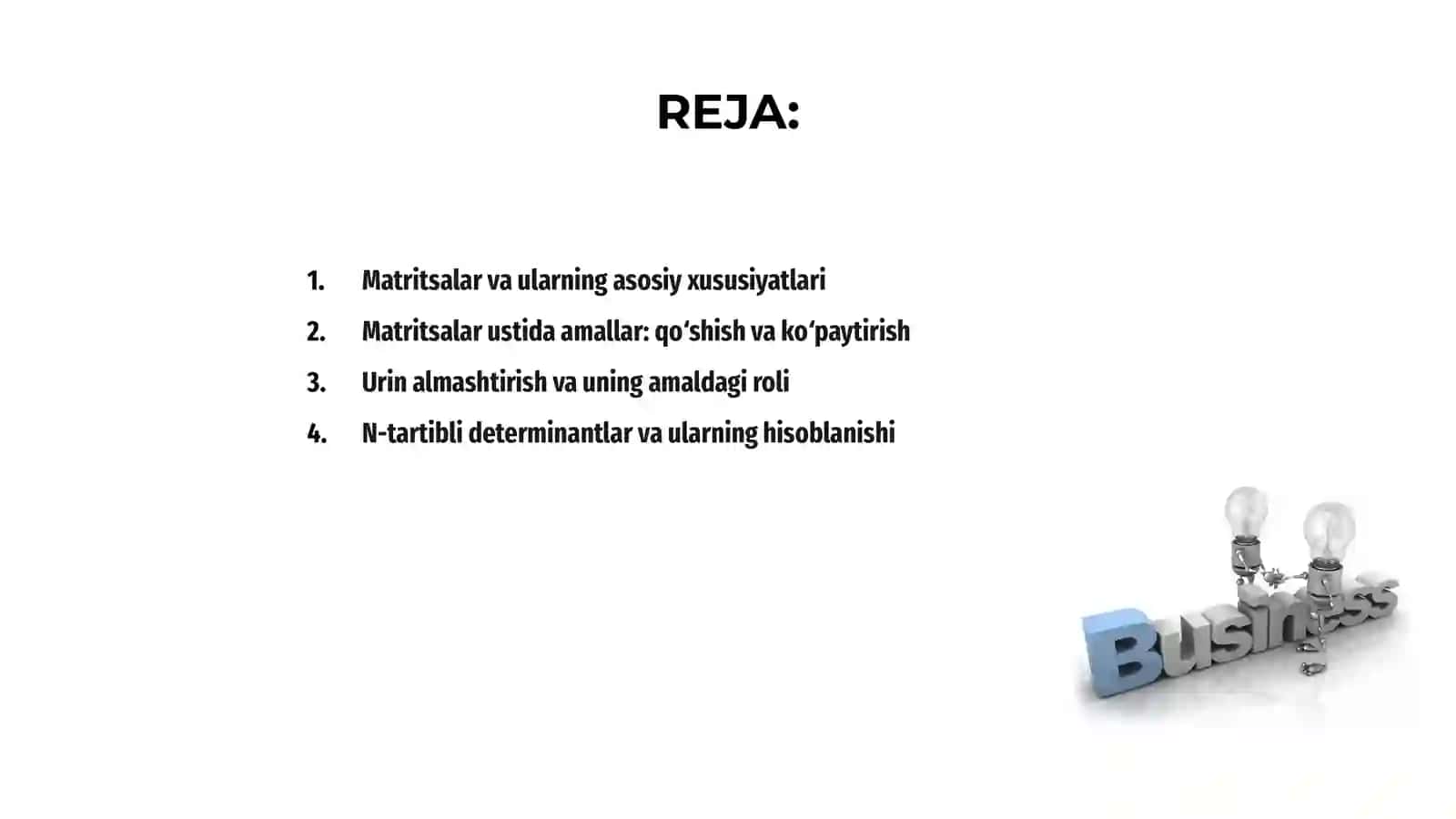 Matritsalar va ular ustida ammallar 2