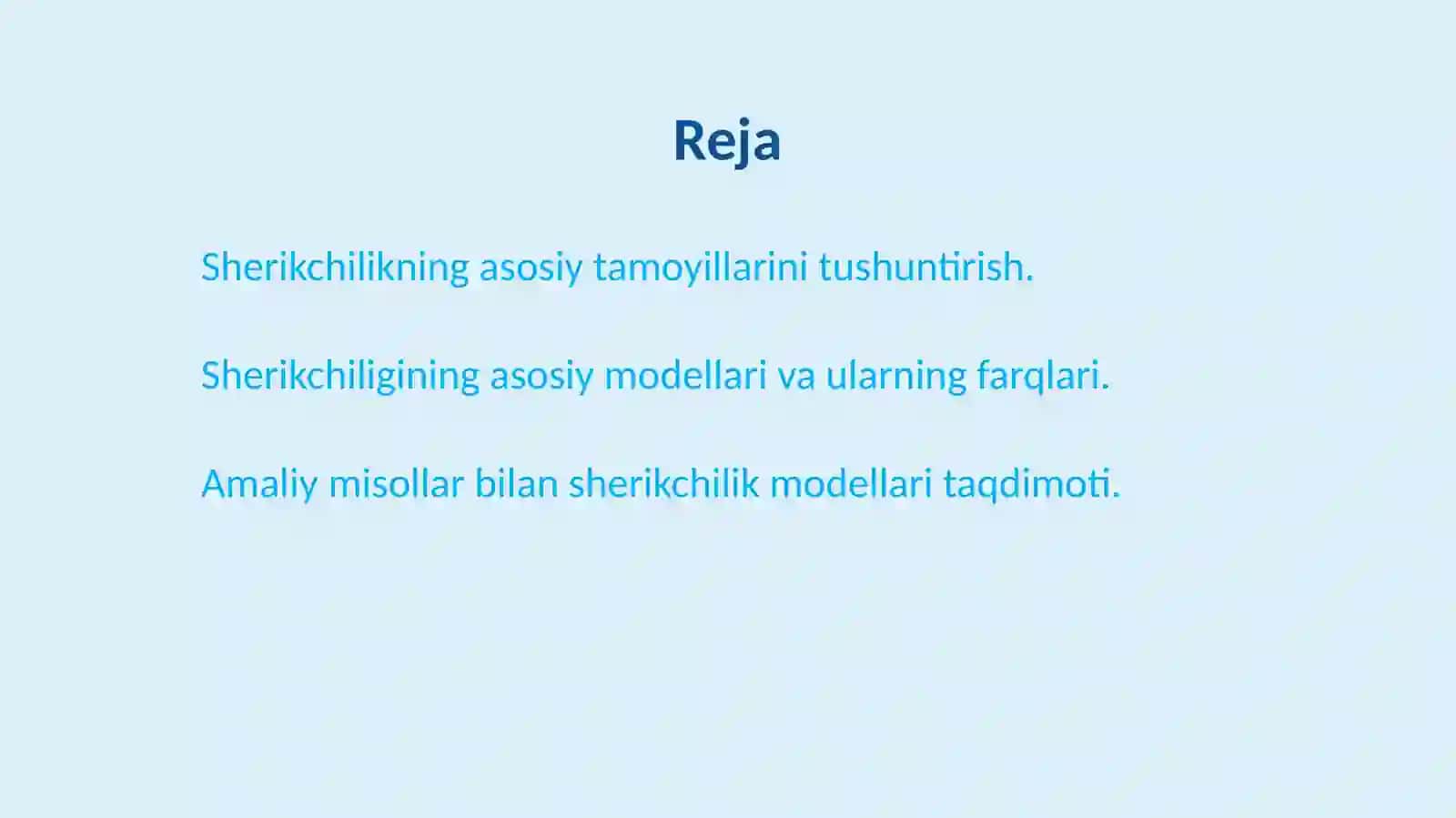 Davlat-xususiy sherikchiligi ning asosiy tamoyillari va modellari 2