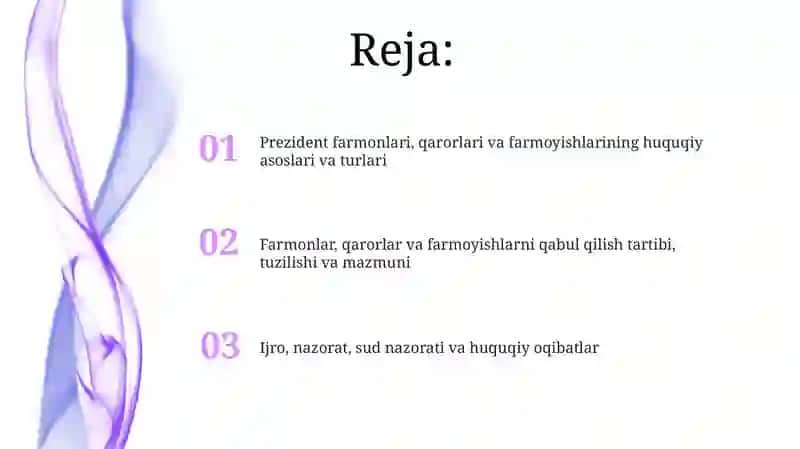 Prezident farmonlari, qarorlari va farmoyishlar 2