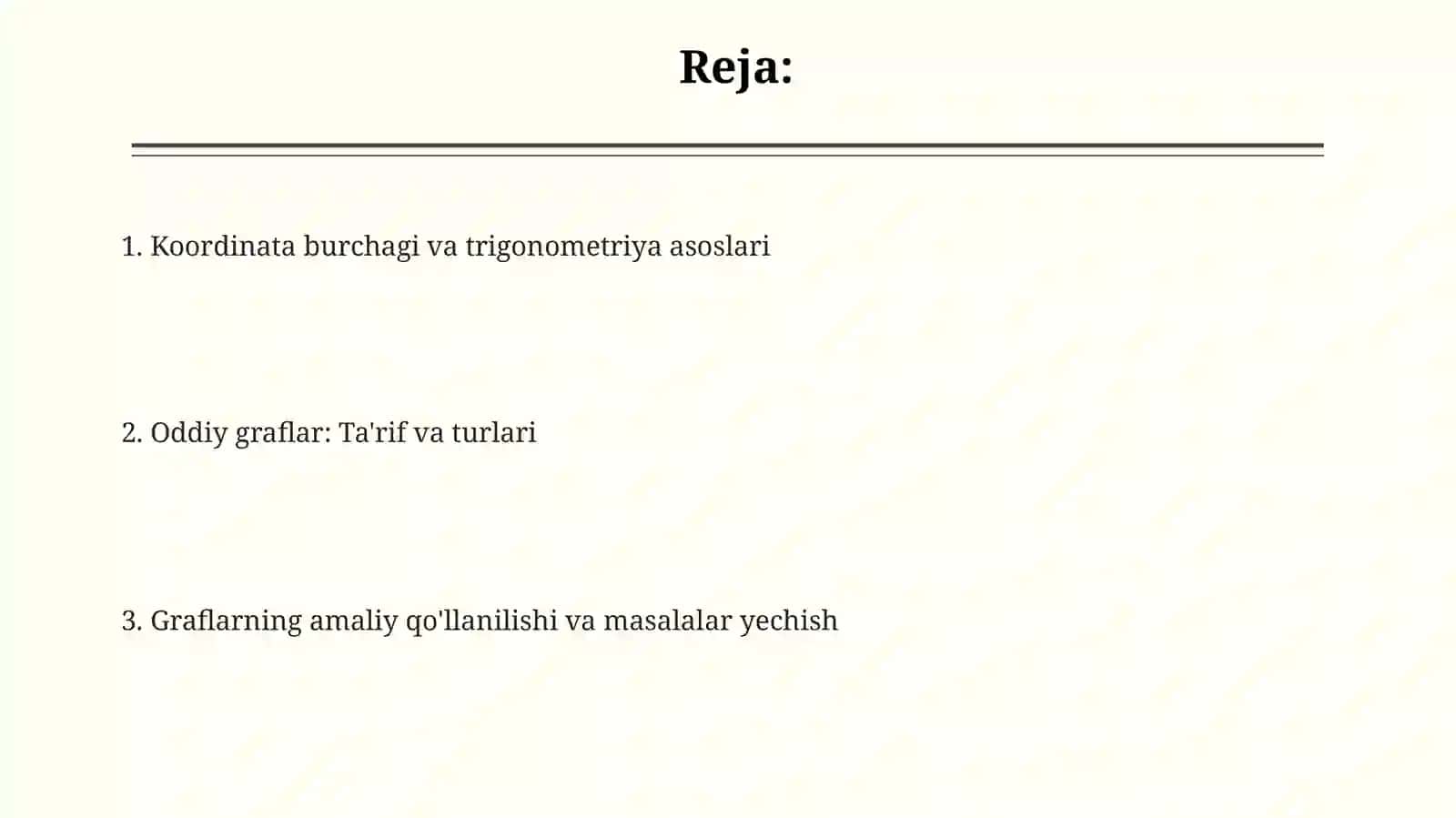 Koordinata burchagi.Sodda grafiklar 2