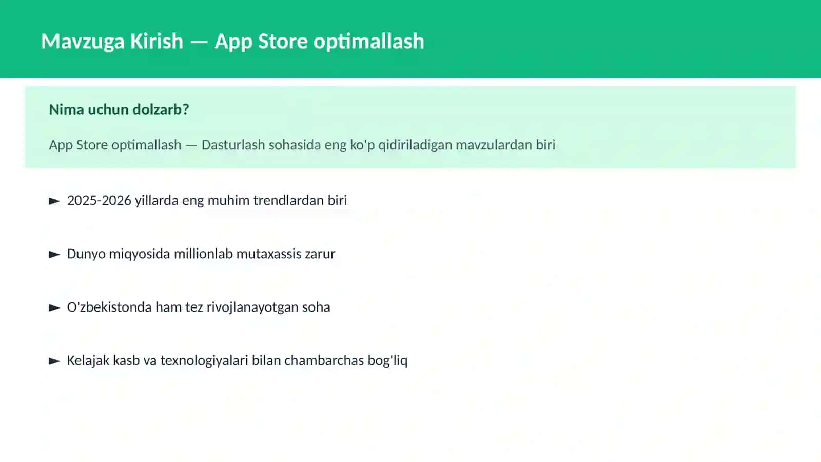App Store optimallash 2