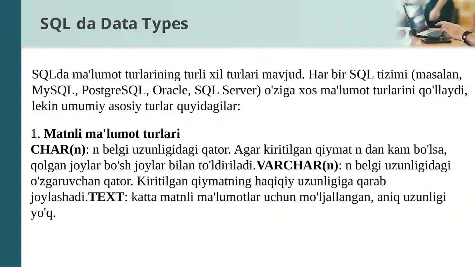 SQLdaDataTypes 2