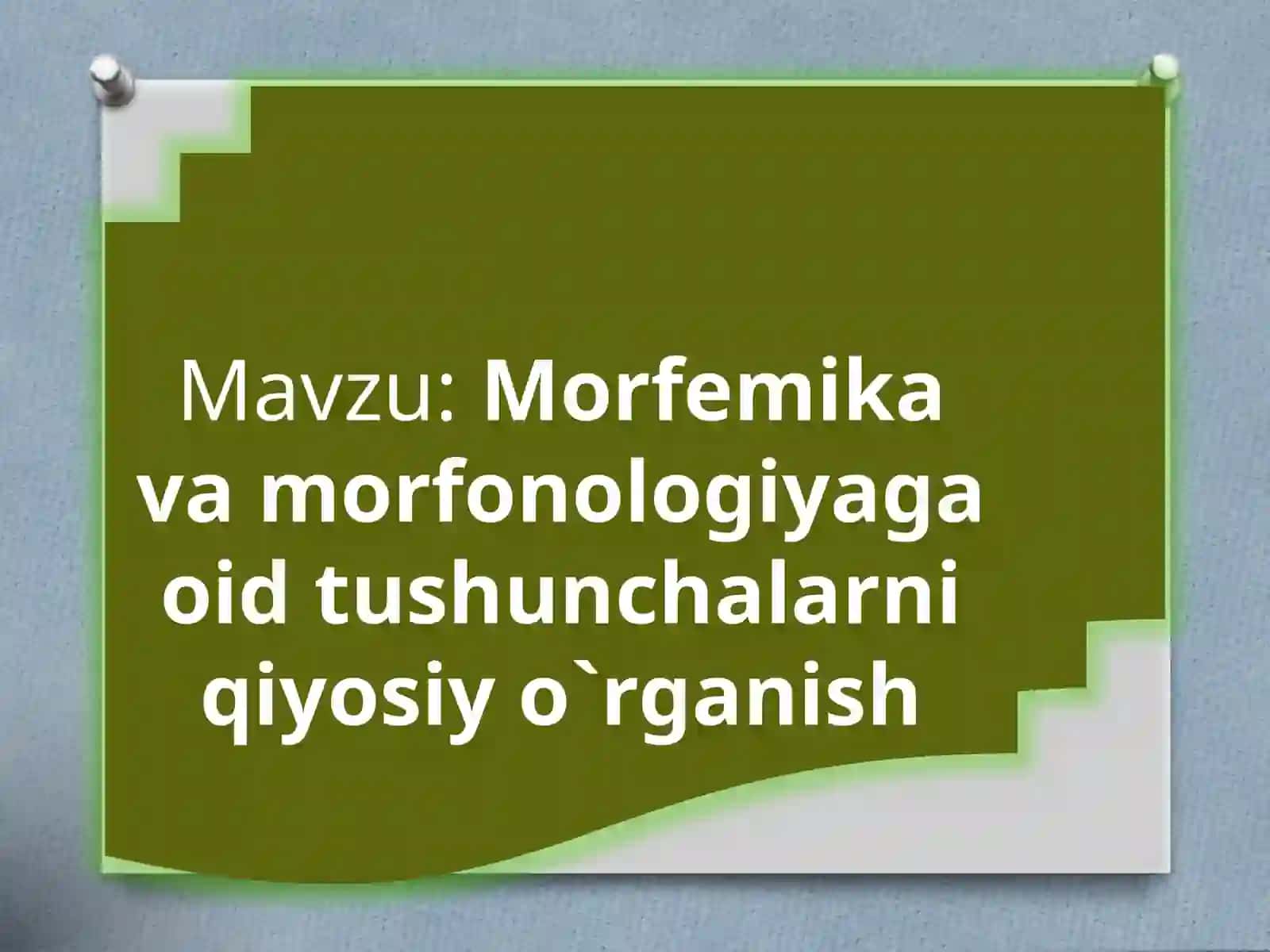 Morfemika va morfonologiyaga oid tushunchalar 2