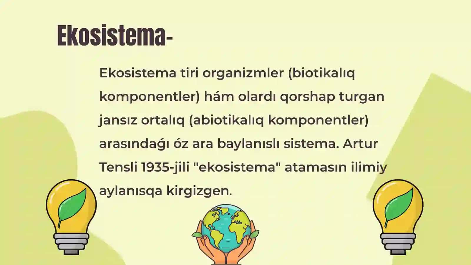 Ekosistemalardi analizlew ha’m bahalaw usillari 2