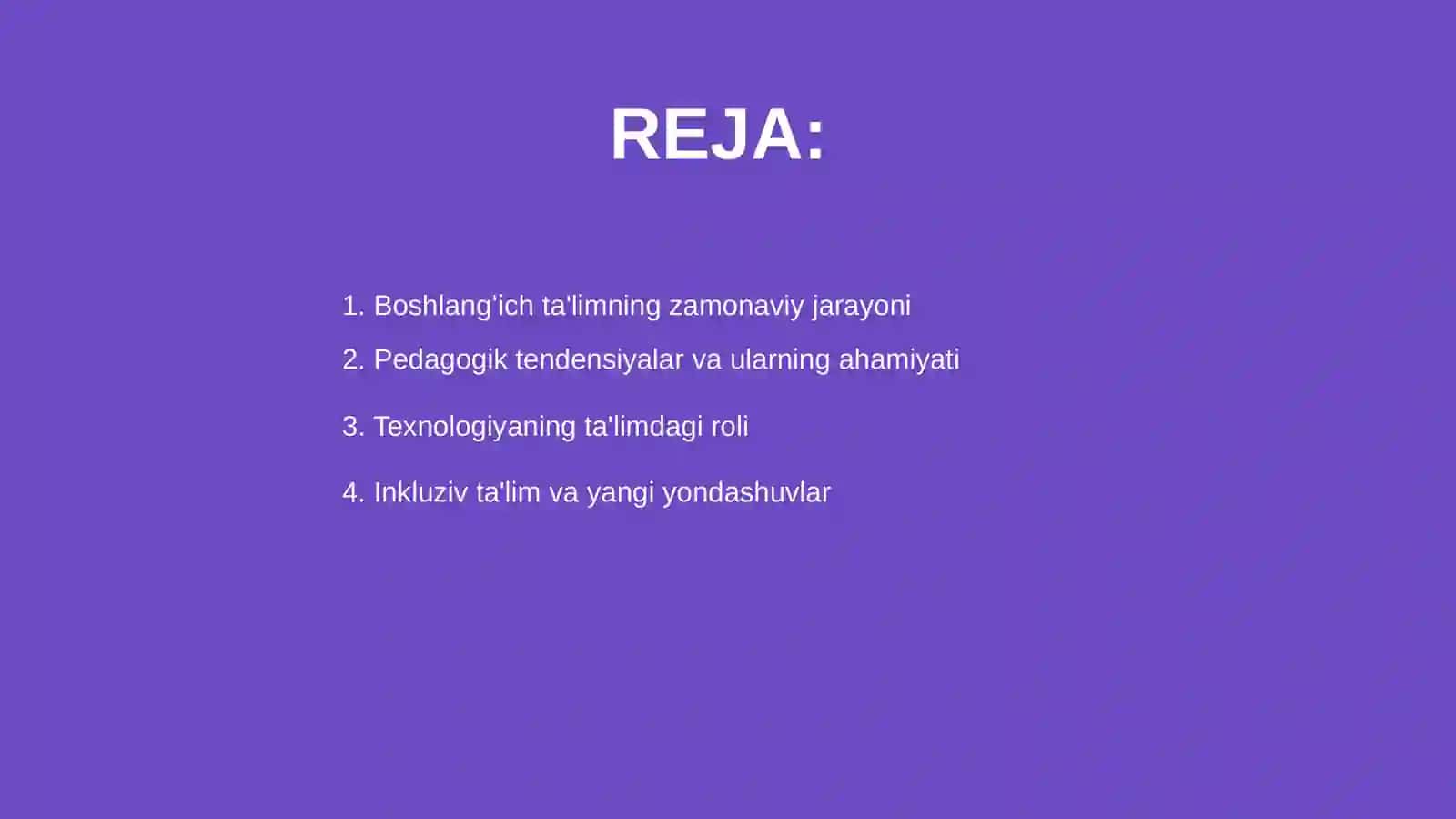 Boshlangʻich taʼlim pedagogikasi fanining zamonaviy tendensiyalari 2