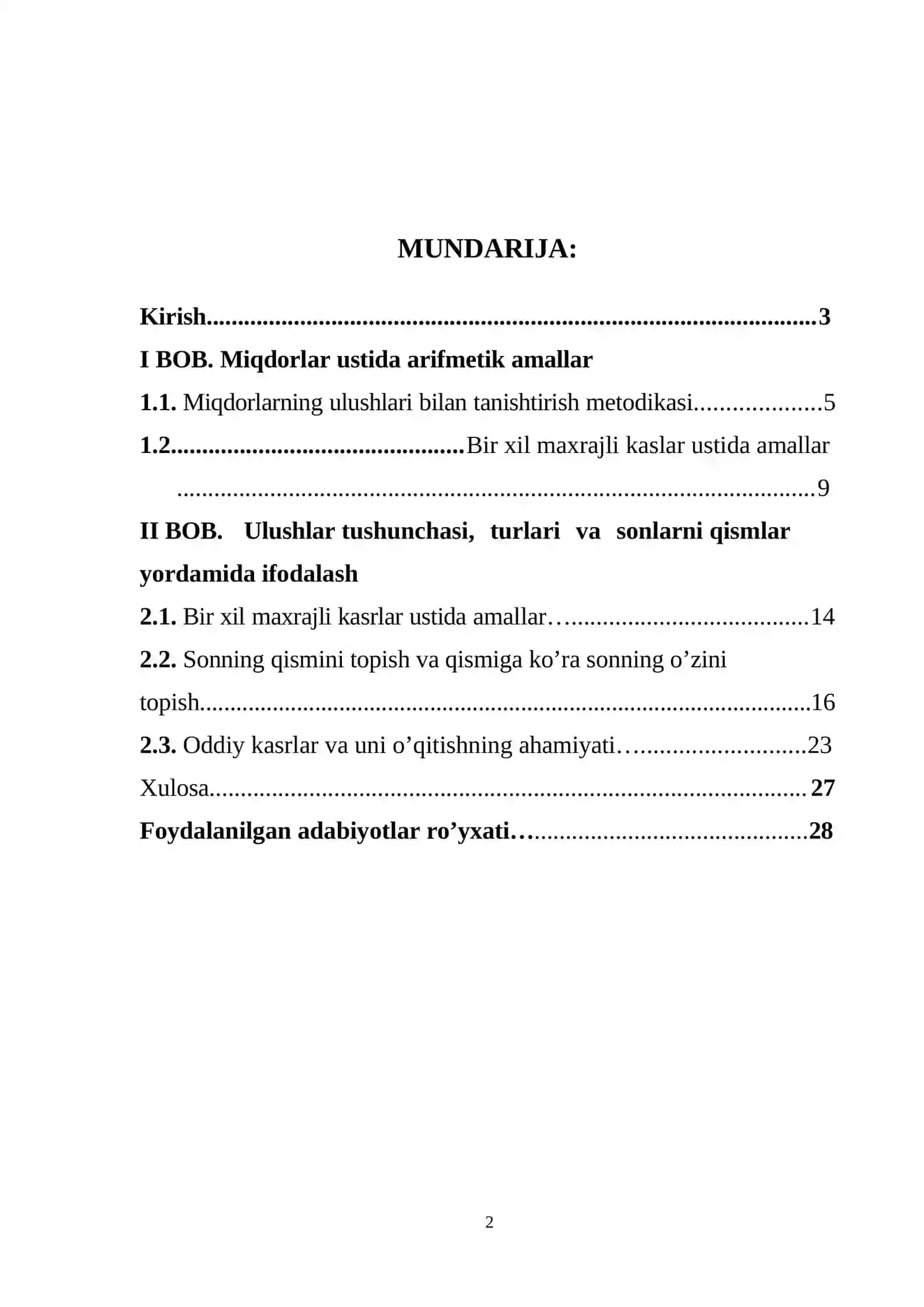 Mahraji bir xil bo‘lgan oddiy kasrlarni taqqoslashga o‘rgatish metodikasi 2