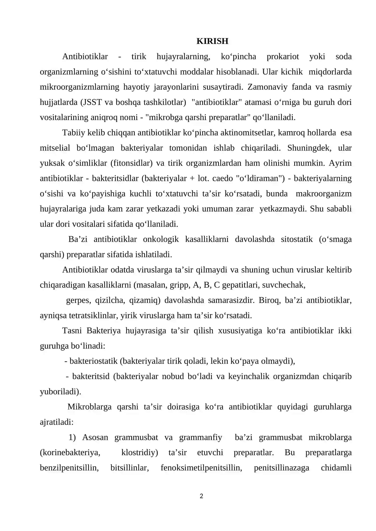Antibiotiklarning kimyoviy tahlili 2