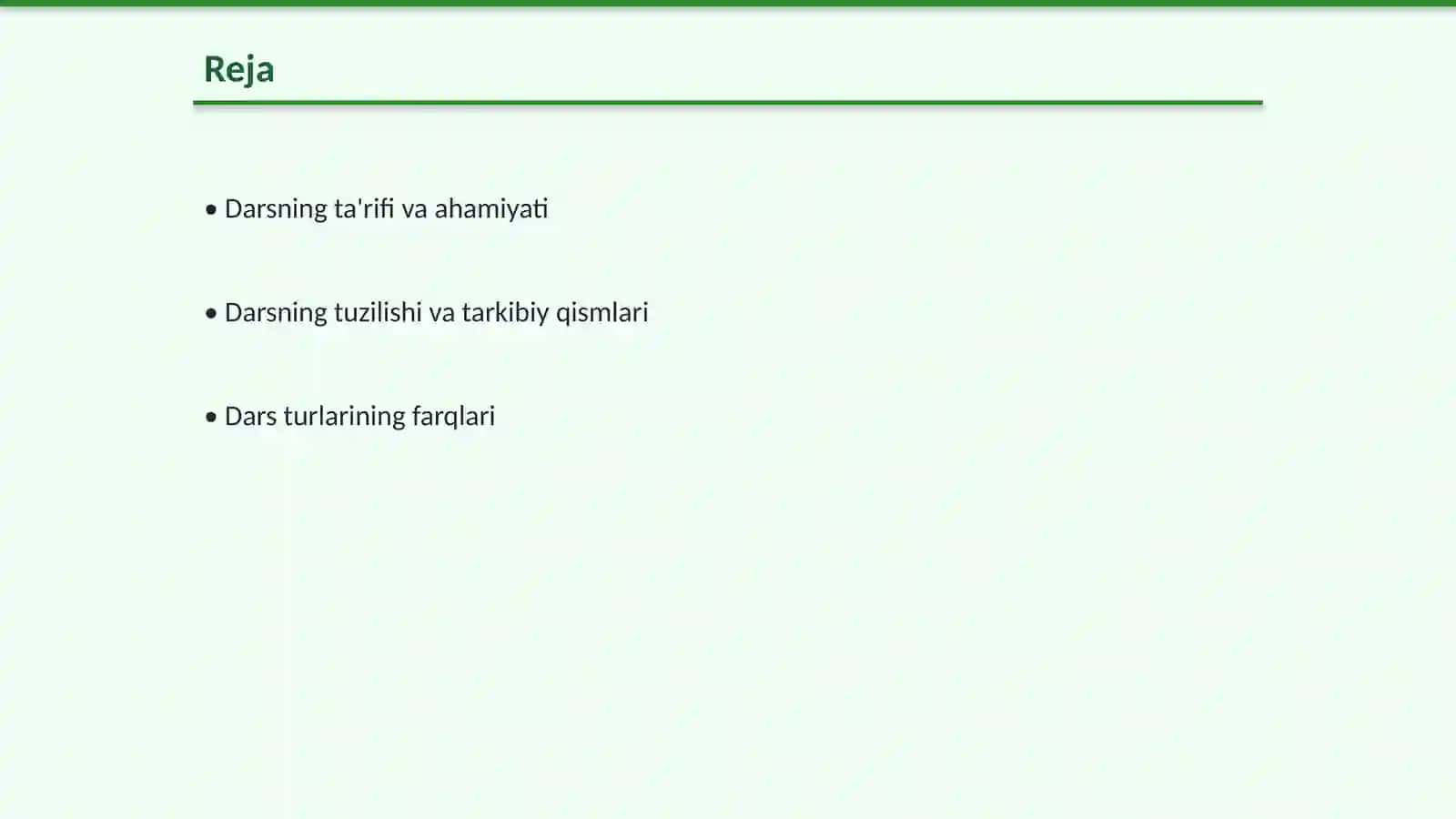 Dars va uning xususiyatlari 2