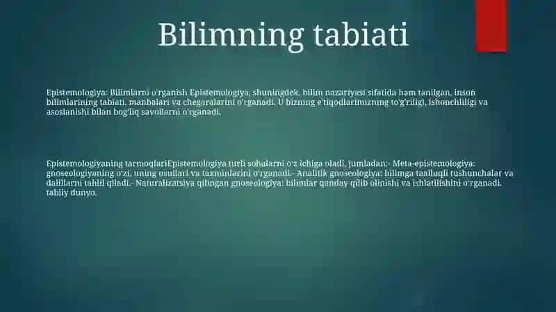 Gnoseologiya-Bilishni O'Rganuvchi Falsafa Sohasi 2