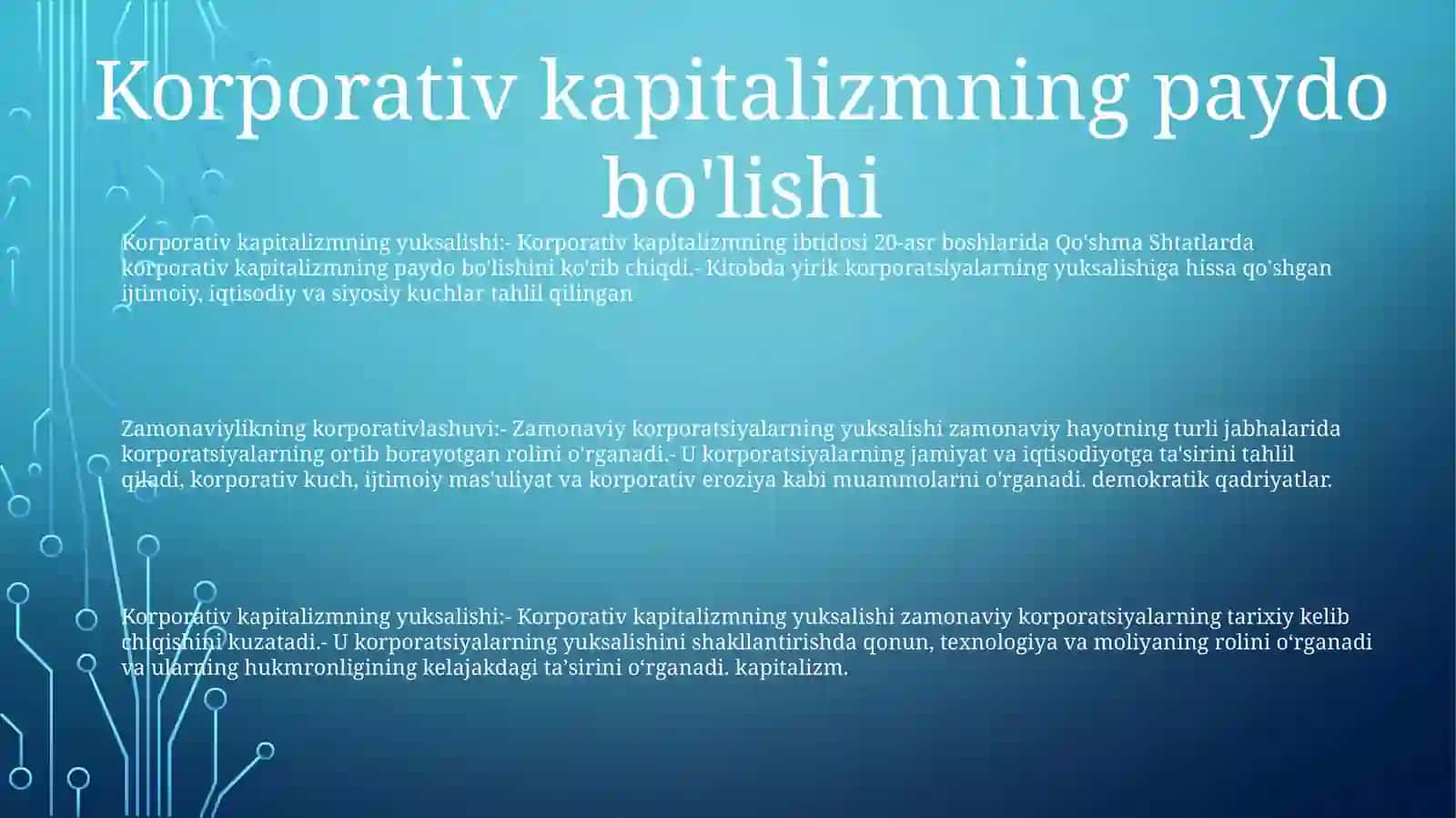 Zamonaviy Korporatsiyaning Yuksalishi 2