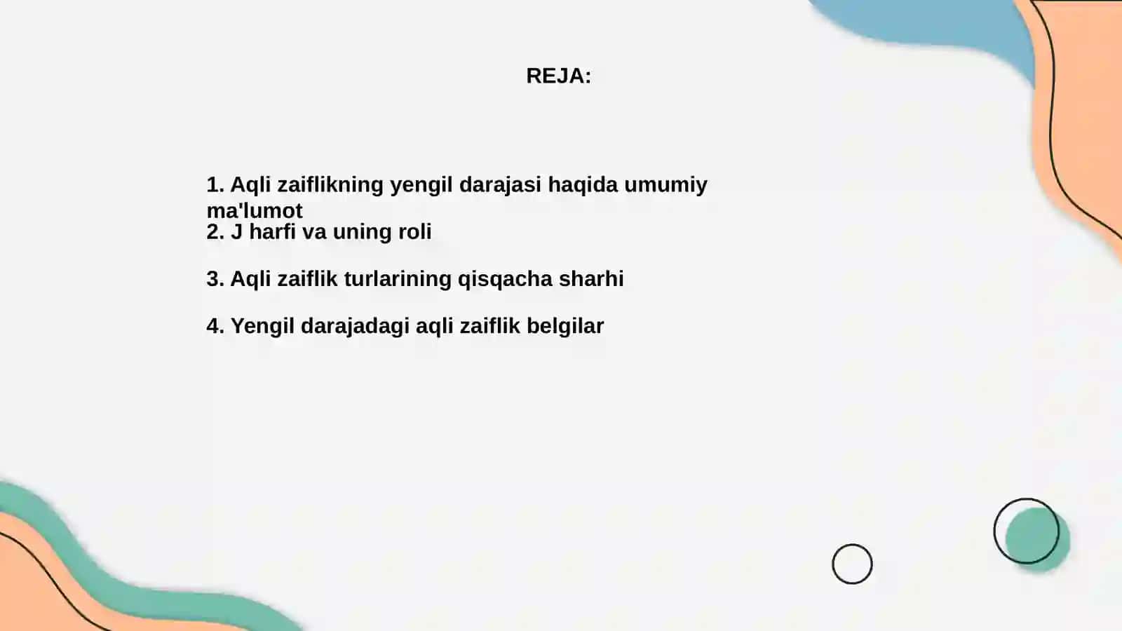 Aqli zaiflikning yengil darajasi j harfi 2