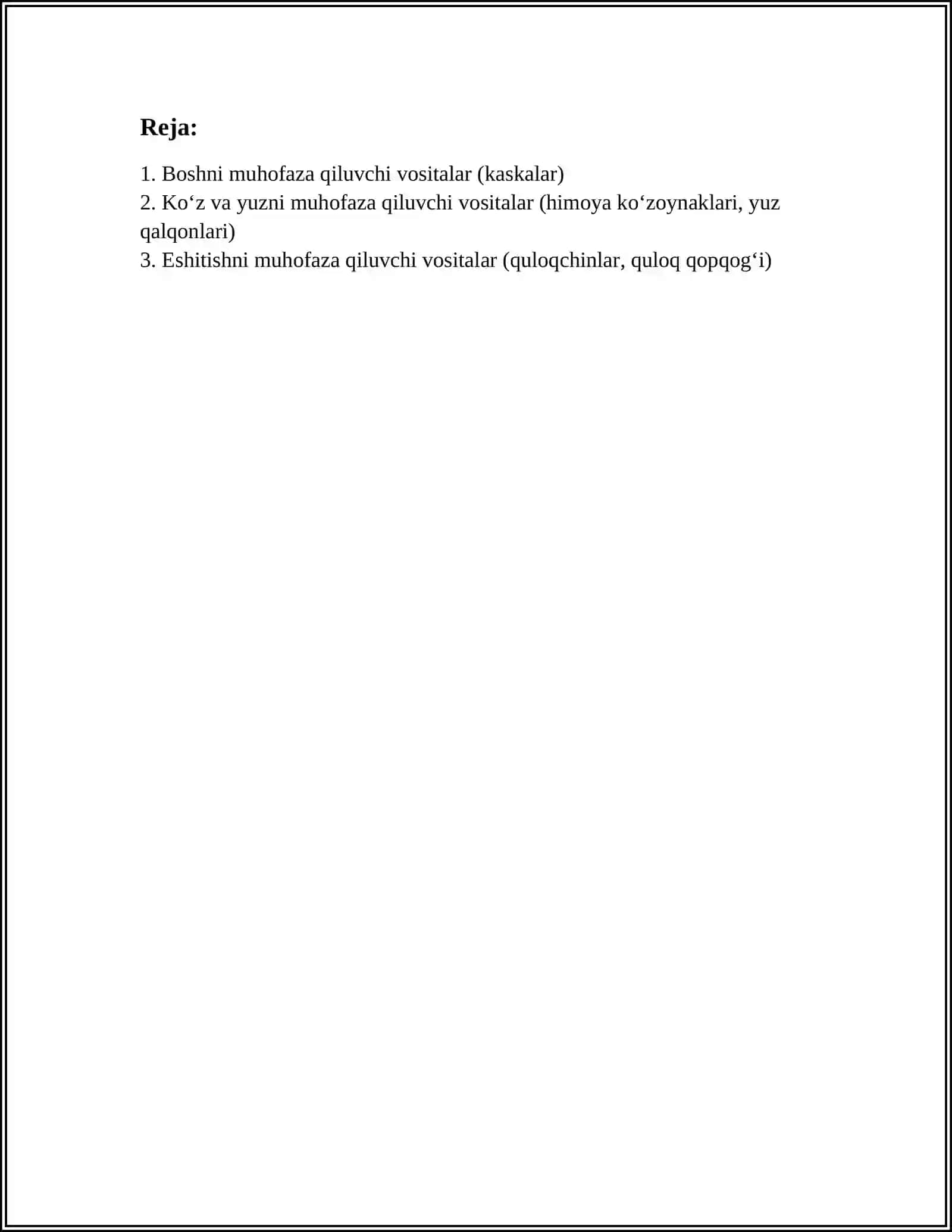SHAXSIY MUHOFAZA VOSITALARI 2