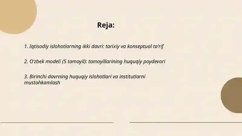 Iqtisodiy islohotlarning ikki davri: O‘zbek modeli (5 tamoyil) ning huquqiy poydevori va uning makro-iqtisodiy natijalari tahlili 2