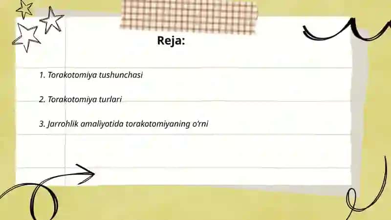 Torakotomiya xususiyatlari 2
