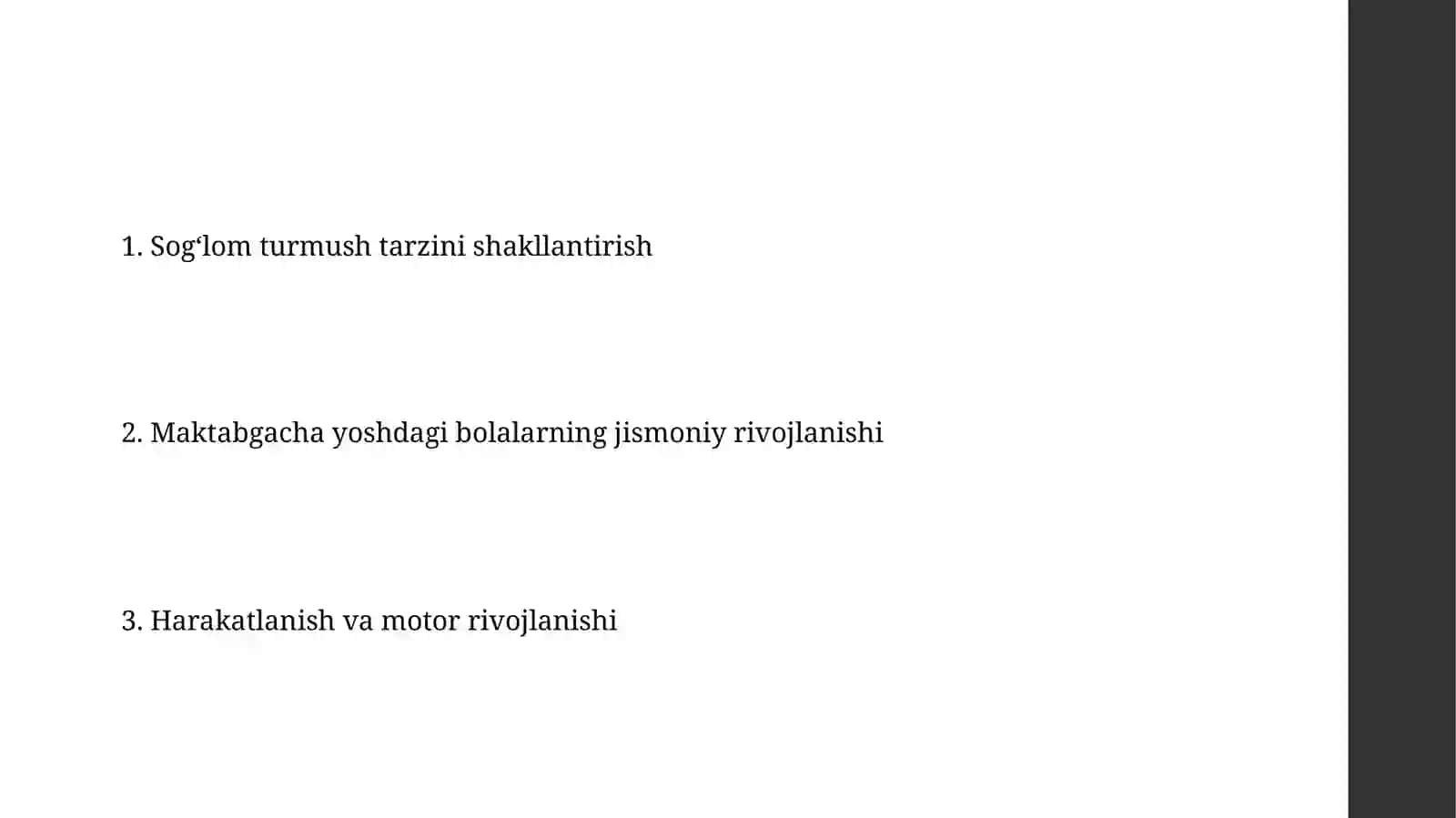 Maktabgacha tarbiya yoshida jismoniy rivojlanish 2