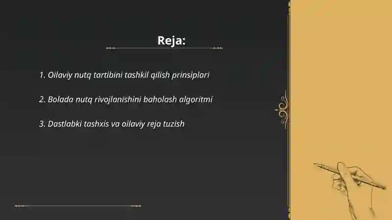 Logopedning oilaga maxsus nutq tartibini tashkil qilishi 2